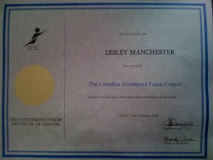 Certificate;Canadian Investment Funds_Lesley