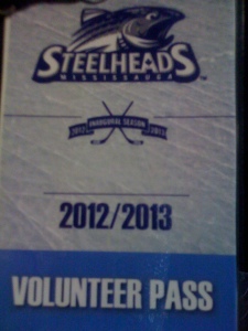Team Leader Gate Pass OHL Mississauga Steelheads Courtesy
